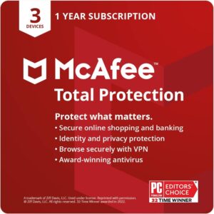 McAfee Total Protection | 3 Device | Antivirus Internet Security Software