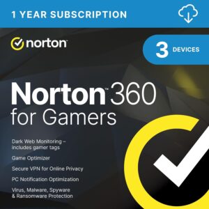 Norton 360 for Gamers, Multiple layers of protection for up to 3 Devices – Includes Game Optimizer, Gamer tag monitoring, Secure VPN