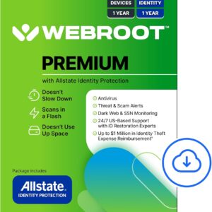 Webroot Premium 2025 with Allstate Identity Protection | 5 Device